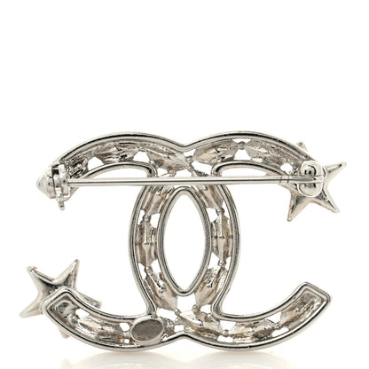 Chanel Crystal Starfall CC Brooch Silver 3 of 5