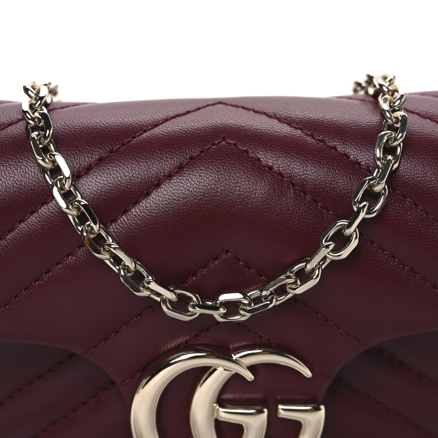 Gucci Lambskin Matelasse Mini GG Marmont Shoulder Bag Rosso Ancora 8 of 10
