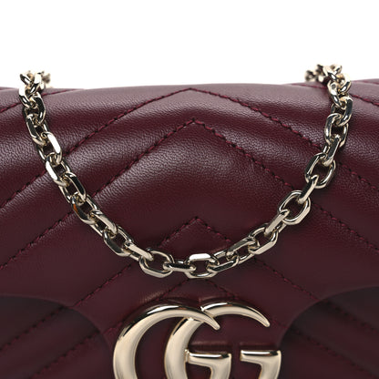 Gucci Lambskin Matelasse Mini GG Marmont Shoulder Bag Rosso Ancora 8 of 10