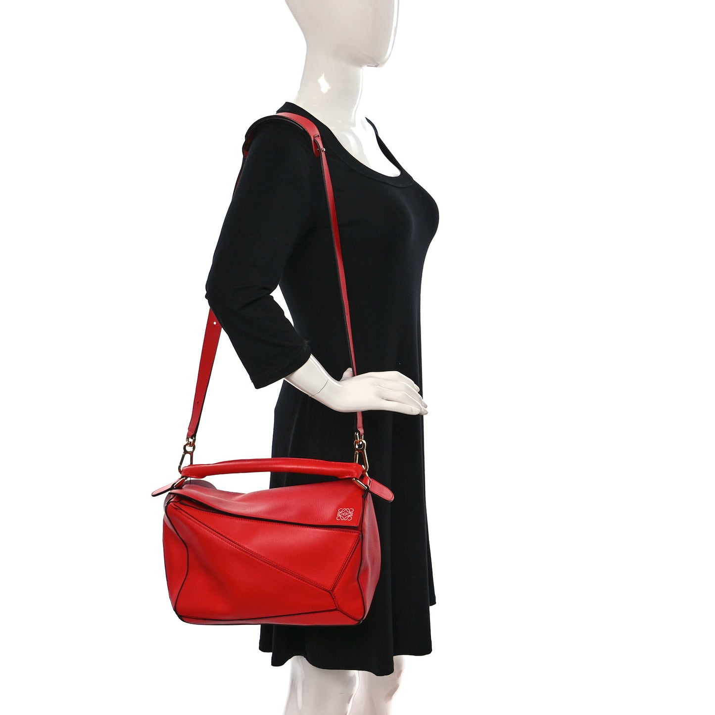 Calfskin Medium Puzzle Bag Scarlet