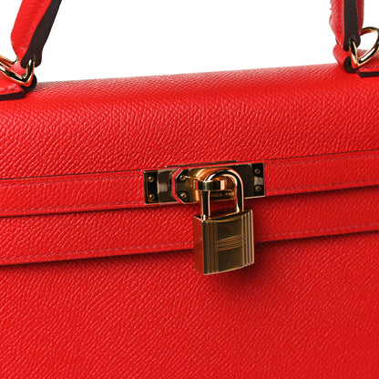 Hermes Epsom Kelly Sellier 25 Rouge De Coeur 12 of 16