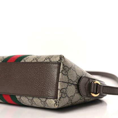 Gucci GG Supreme Monogram Textured Dollar Calfskin Web Small Ophidia Dome Shoulder Bag Beige Ebony New Acero 9 of 9