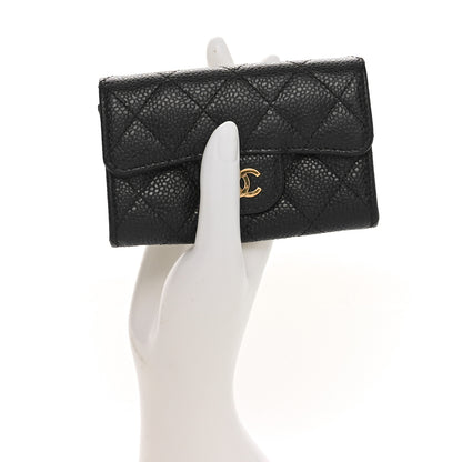 Chanel Caviar Quilted Flap Card Holder Wallet Black 2 of 12