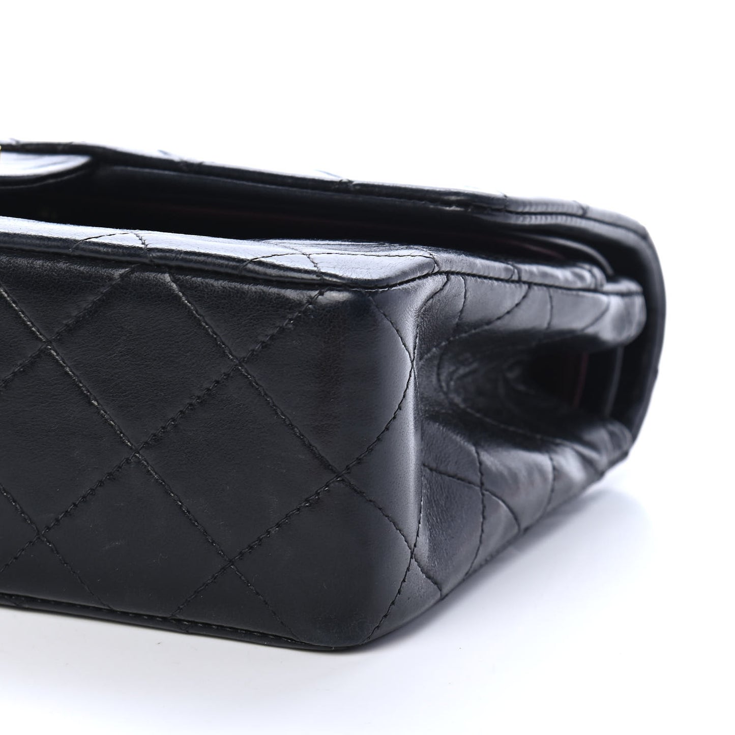 Lambskin Quilted Small Double Flap Black