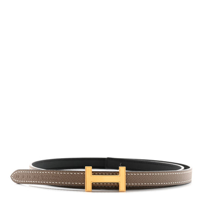 Hermes Epsom Swift 13mm Focus Belt 70 28 Black Etoupe 1 of 8