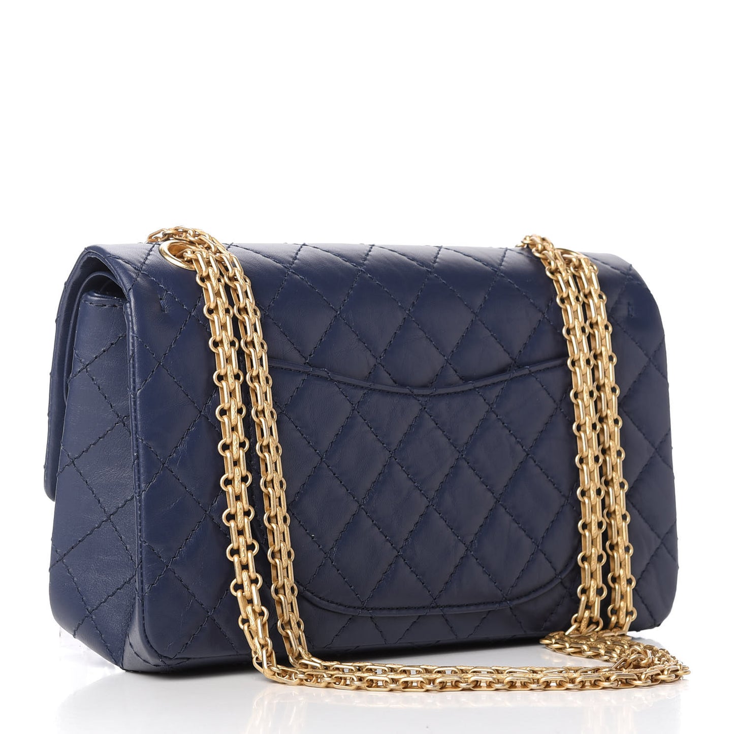 Aged Calfskin Quilted 2.55 Reissue 225 Flap Navy