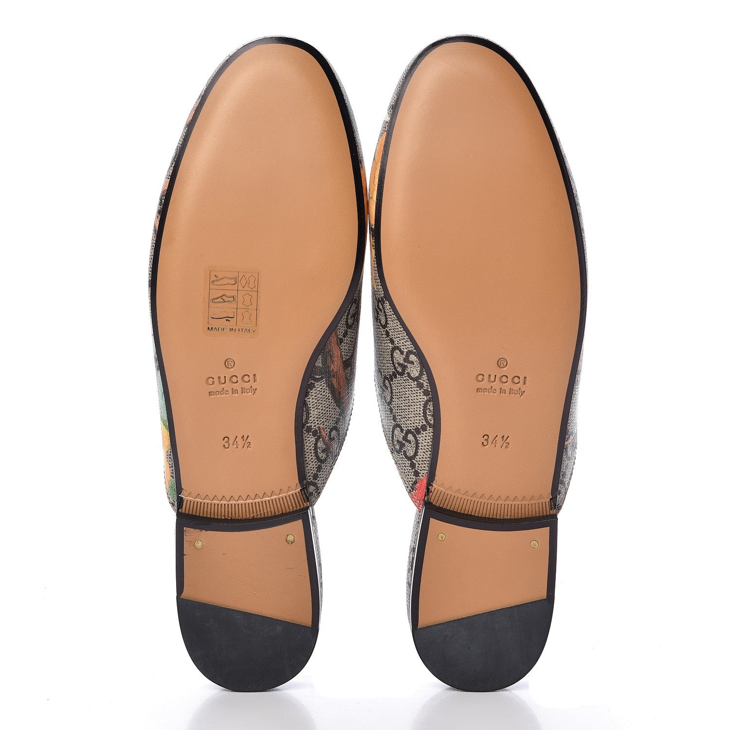 Gucci GG Supreme Monogram Tian Womens Princetown Slippers 34.5 Beige Ebony Multicolor 6 of 10