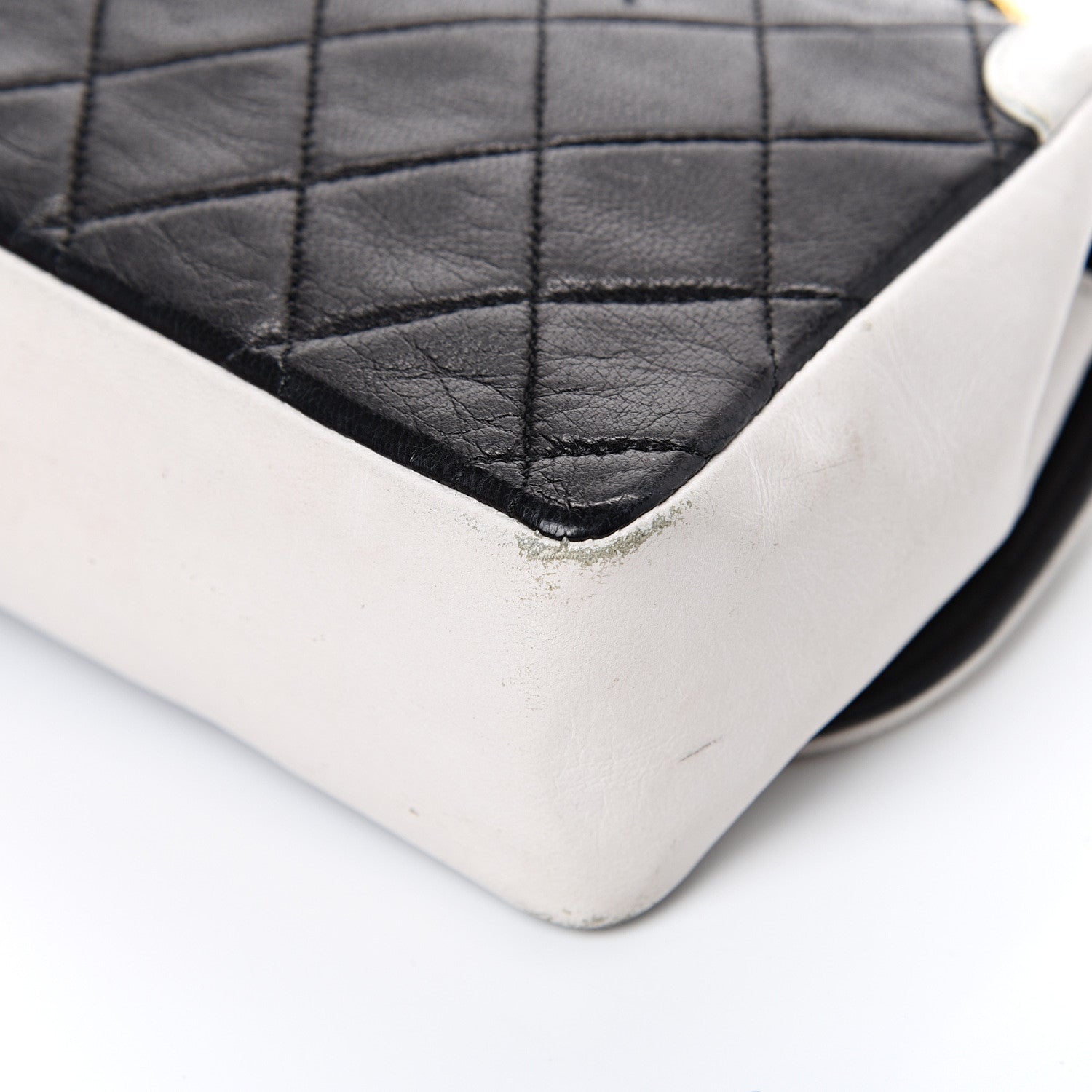 Chanel Lambskin Quilted Single Flap White Black 11 of 18
