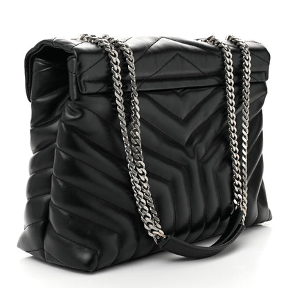 Saint Laurent Calfskin Y Quilted Monogram Medium Loulou Chain Satchel Black 3 of 11