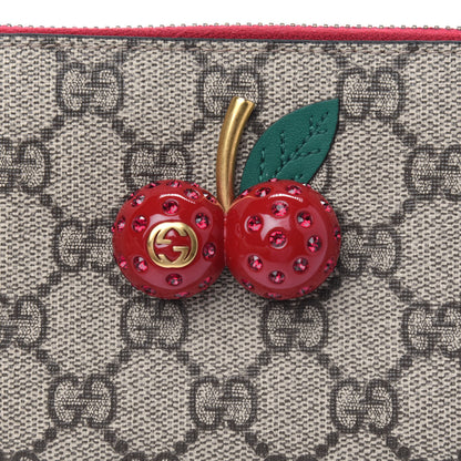 Gucci GG Supreme Monogram Cherries Zip Around Wallet Hibiscus Red 12 of 13