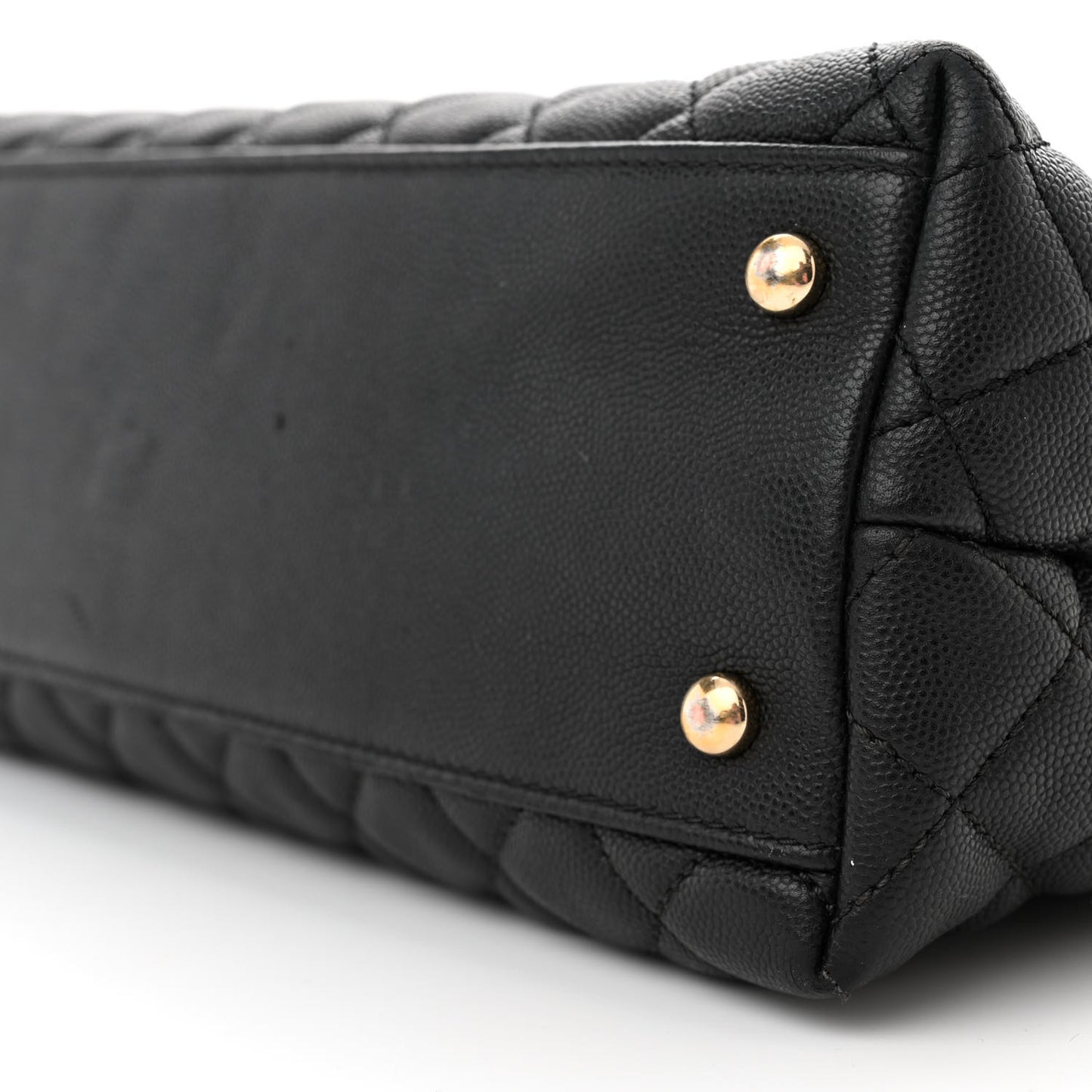 Caviar Quilted Medium Coco Handle Flap Black