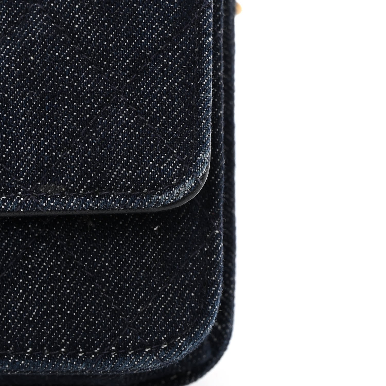 Chanel Denim Quilted Reissue Wallet On Chain WOC Blue 13 of 17