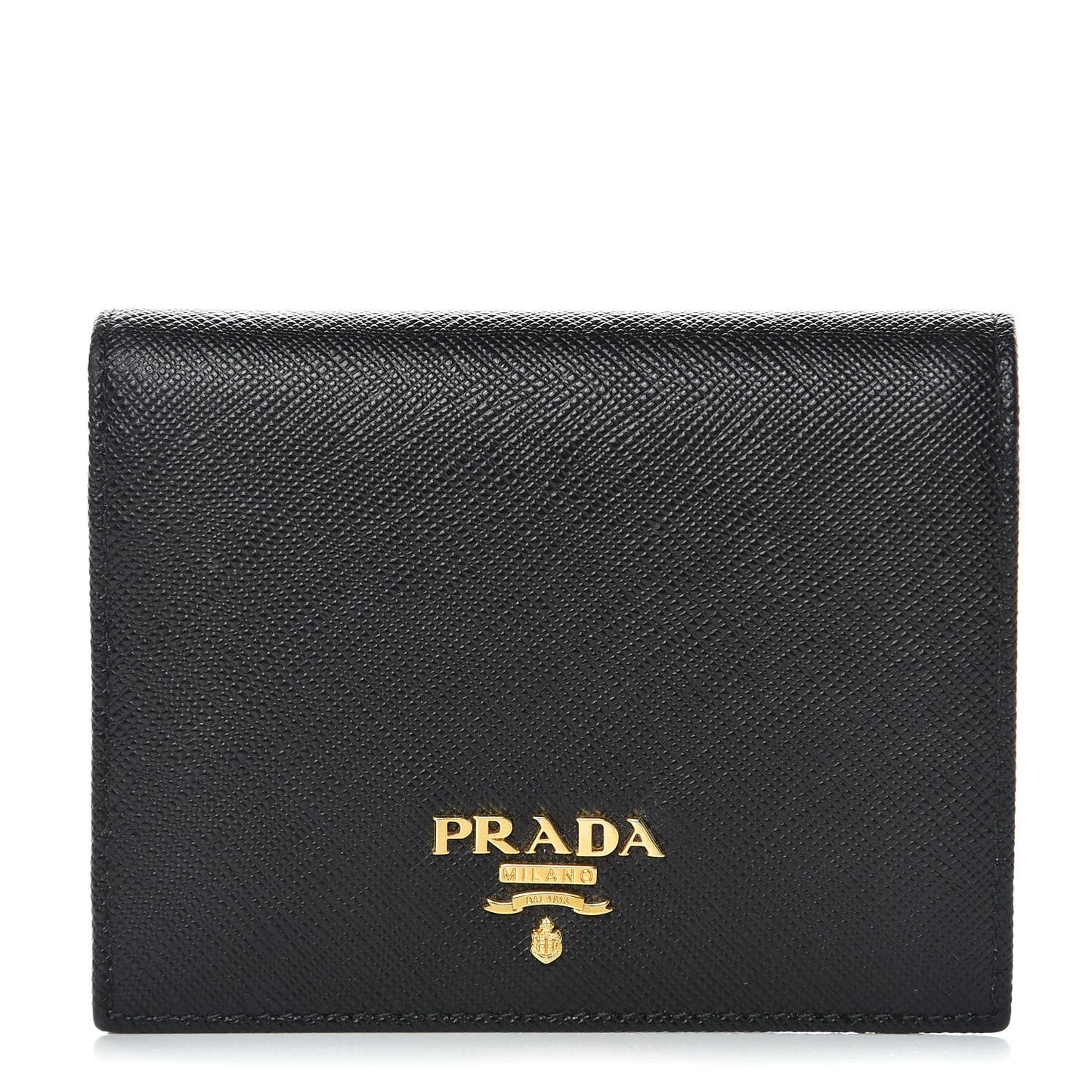 Saffiano Multicolor Compact Wallet Black Soleil