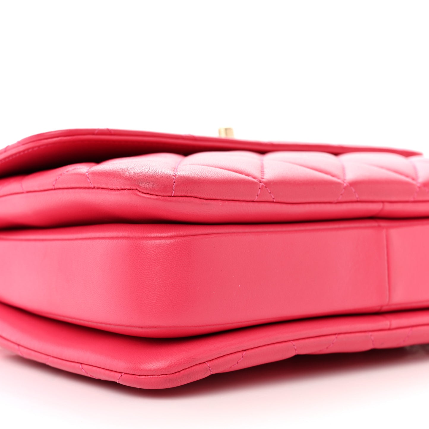 Lambskin Quilted Small Trendy CC Dual Handle Bag Dark Pink