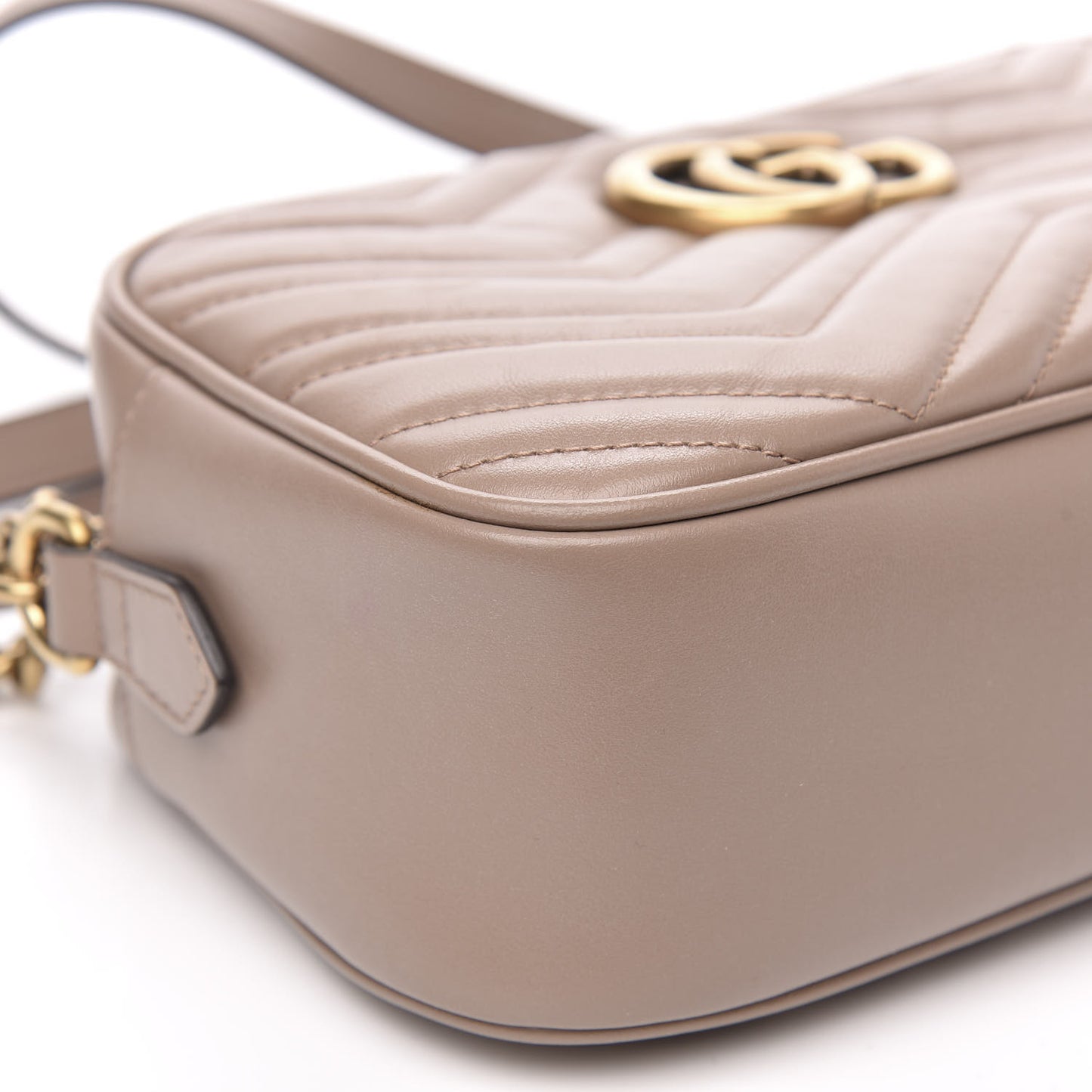 Calfskin Matelasse Small GG Marmont Chain Shoulder Bag Porcelain Rose