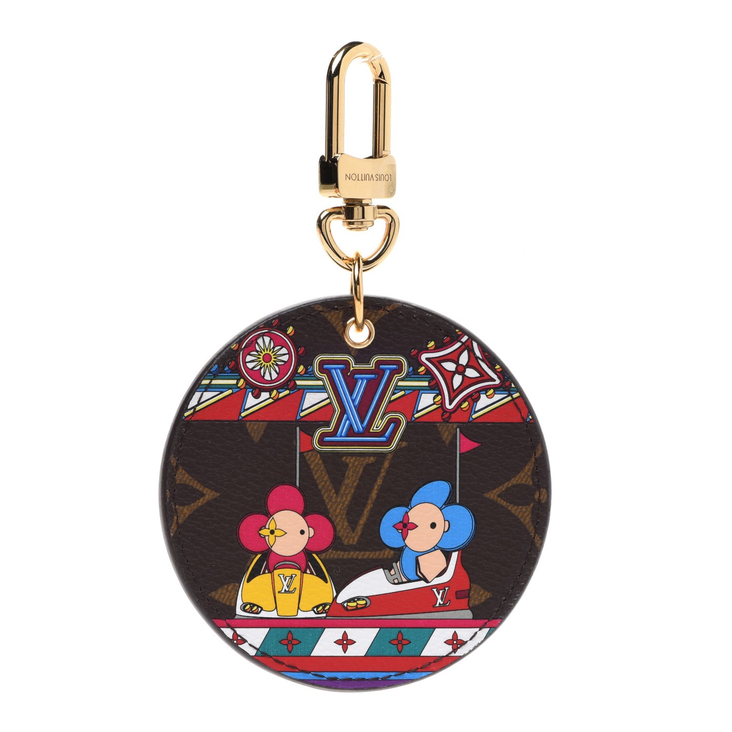 Monogram 2020 Christmas Animation Bumper Cars Bag Charm Key Ring Coquelicot