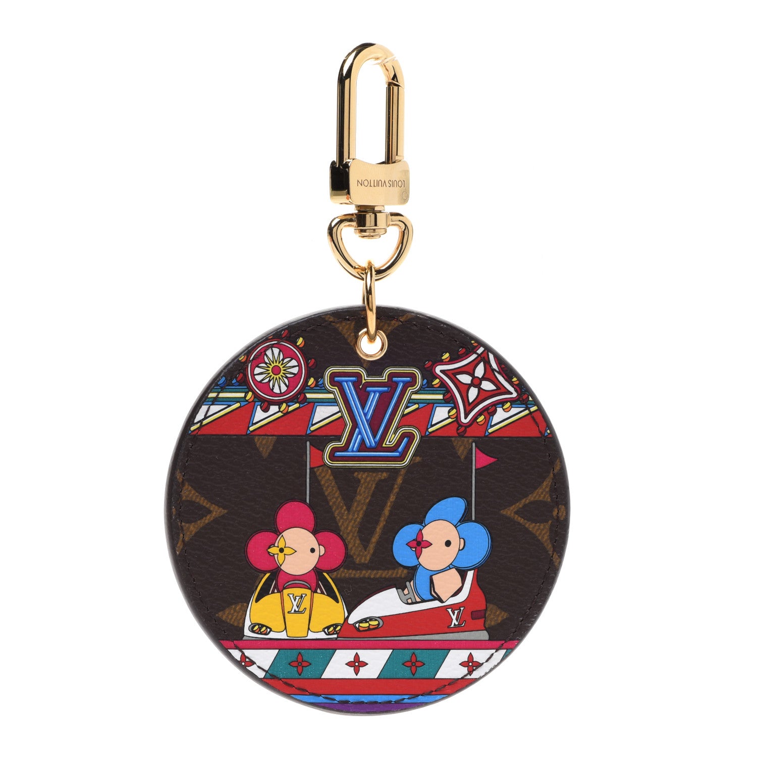 Louis Vuitton Monogram 2020 Christmas Animation Bumper Cars Bag Charm Key Ring Coquelicot 1 of 5