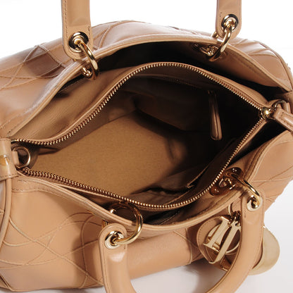Christian Dior Calfskin Cannage Granville Polochon Beige 5 of 9