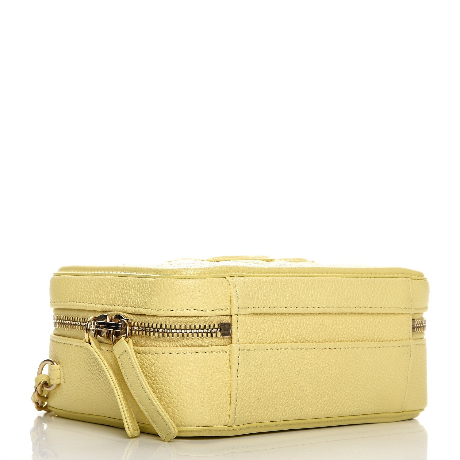 Chanel Caviar Quilted Small CC Filigree Vanity Case Yellow 4 of 9