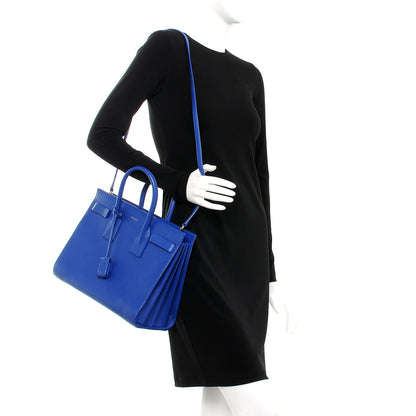 Saint Laurent Calfskin Small Sac De Jour Blue Majorelle 2 of 18