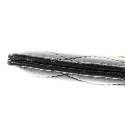 Saint Laurent Lambskin Quilted Monogram Gaby Card Case Black 8 of 10