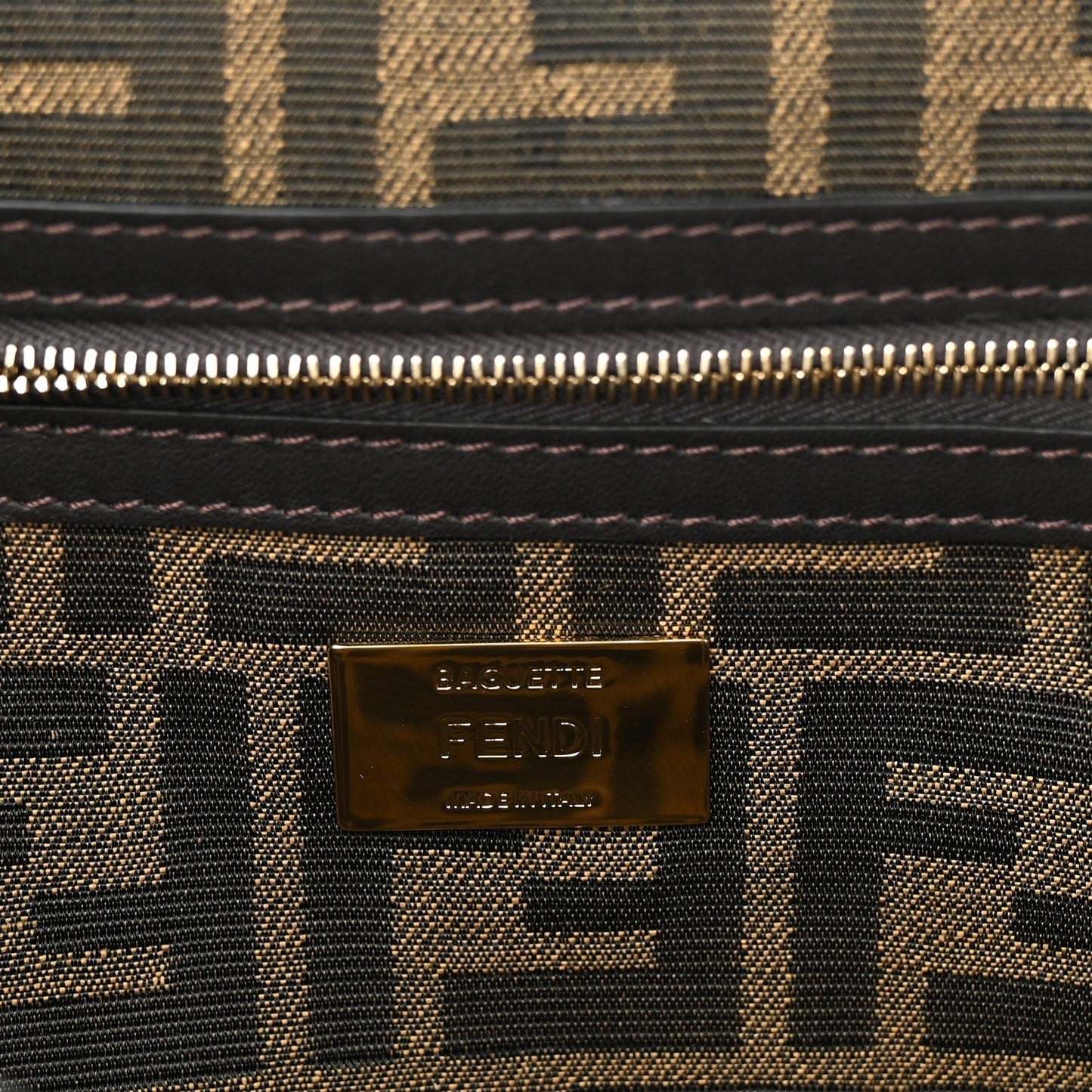 Fabric Jacquard FF 1974 Medium Baguette Tobacco Moro Black