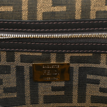 Fendi Fabric Jacquard FF 1974 Medium Baguette Tobacco Moro Black 6 of 10