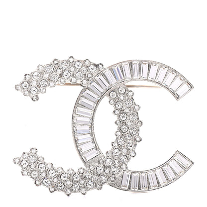 Chanel Crystal CC Brooch Silver 1 of 5