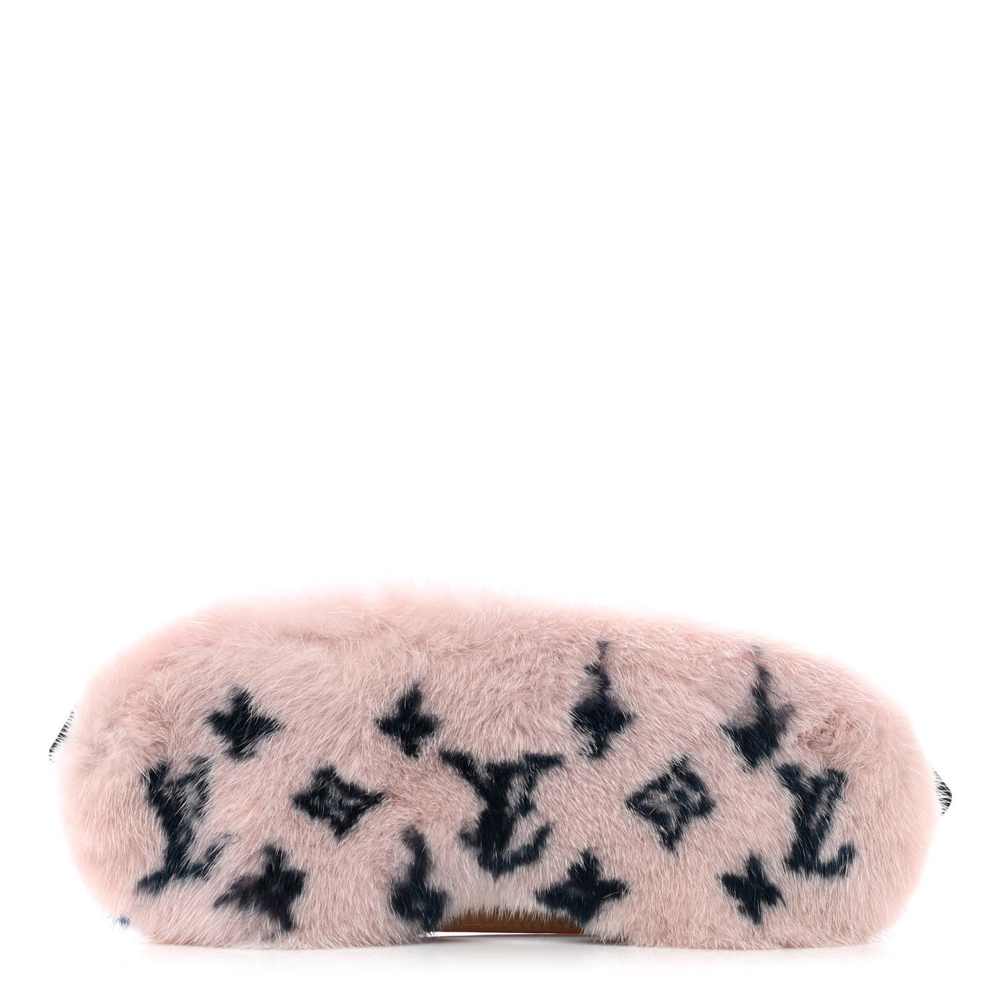 Monogram Mink Fur Sleep Mask Light Pink