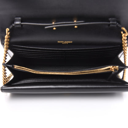 Saint Laurent Smooth Calfskin Monogram Sulpice Chain Wallet Black 5 of 9