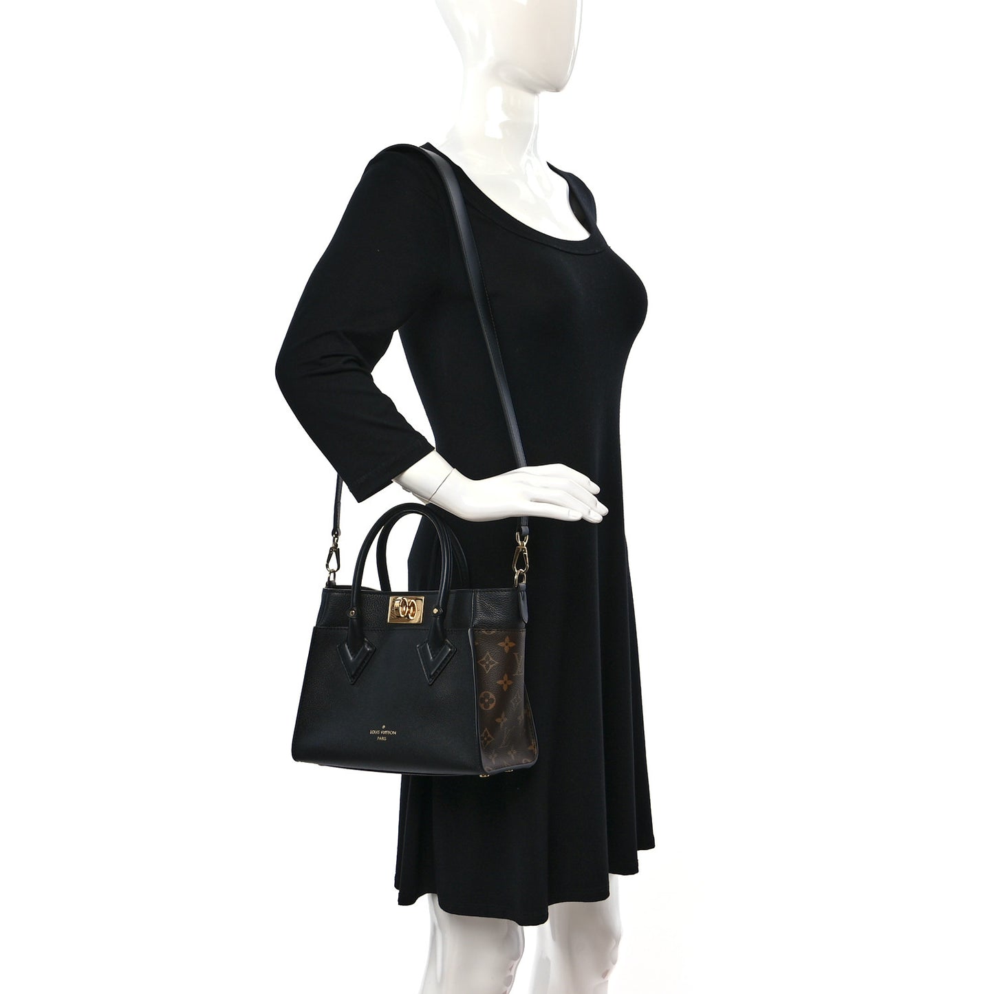 Calfskin Monogram On My Side PM Black