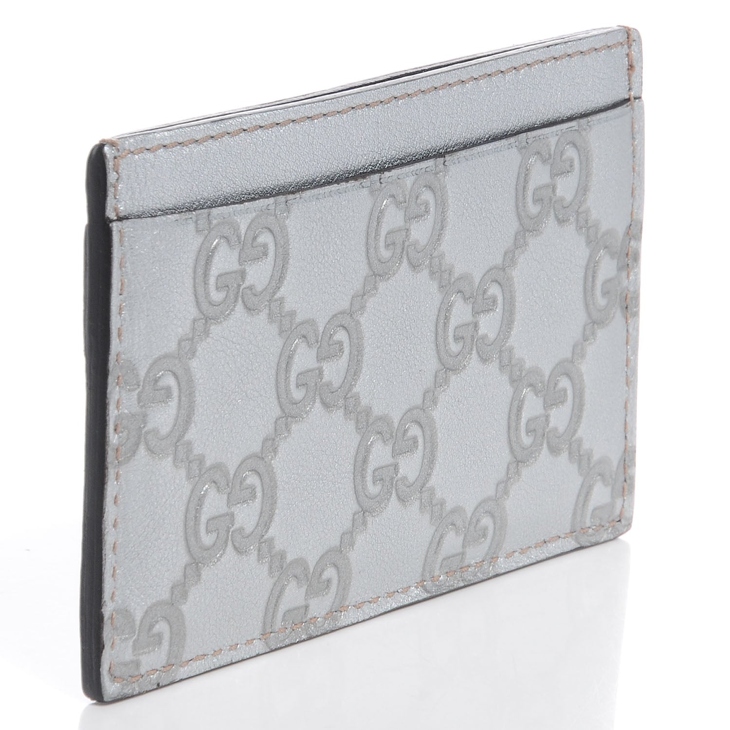 Gucci Guccissima Card Holder Silver 3 of 6