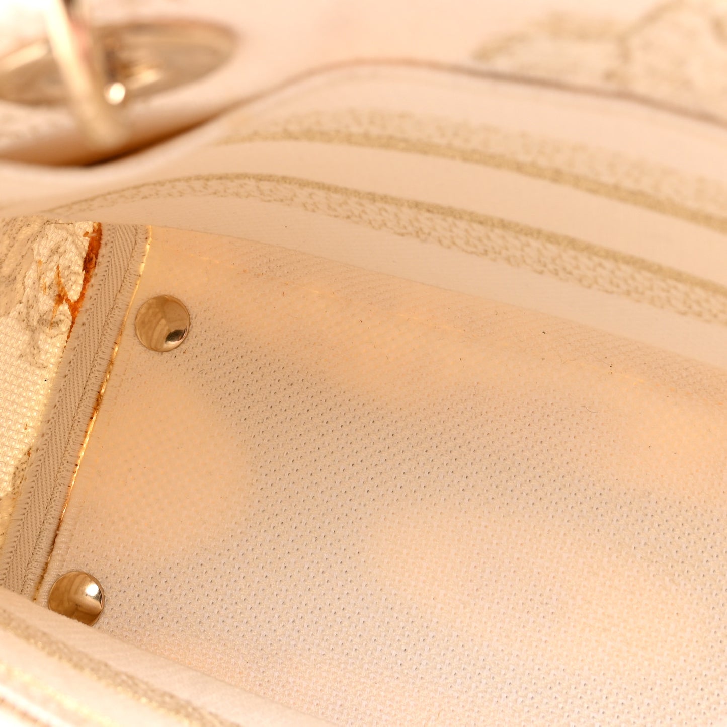 Canvas Embroidered Jardin D'Hiver Medium Lady D-Lite White Gold