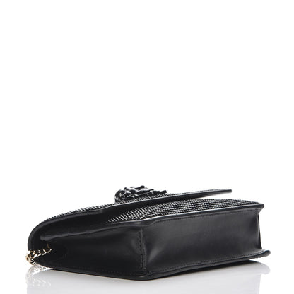 Versace Calfskin Palazzo Crystal Chain Evening Bag Black 4 of 6
