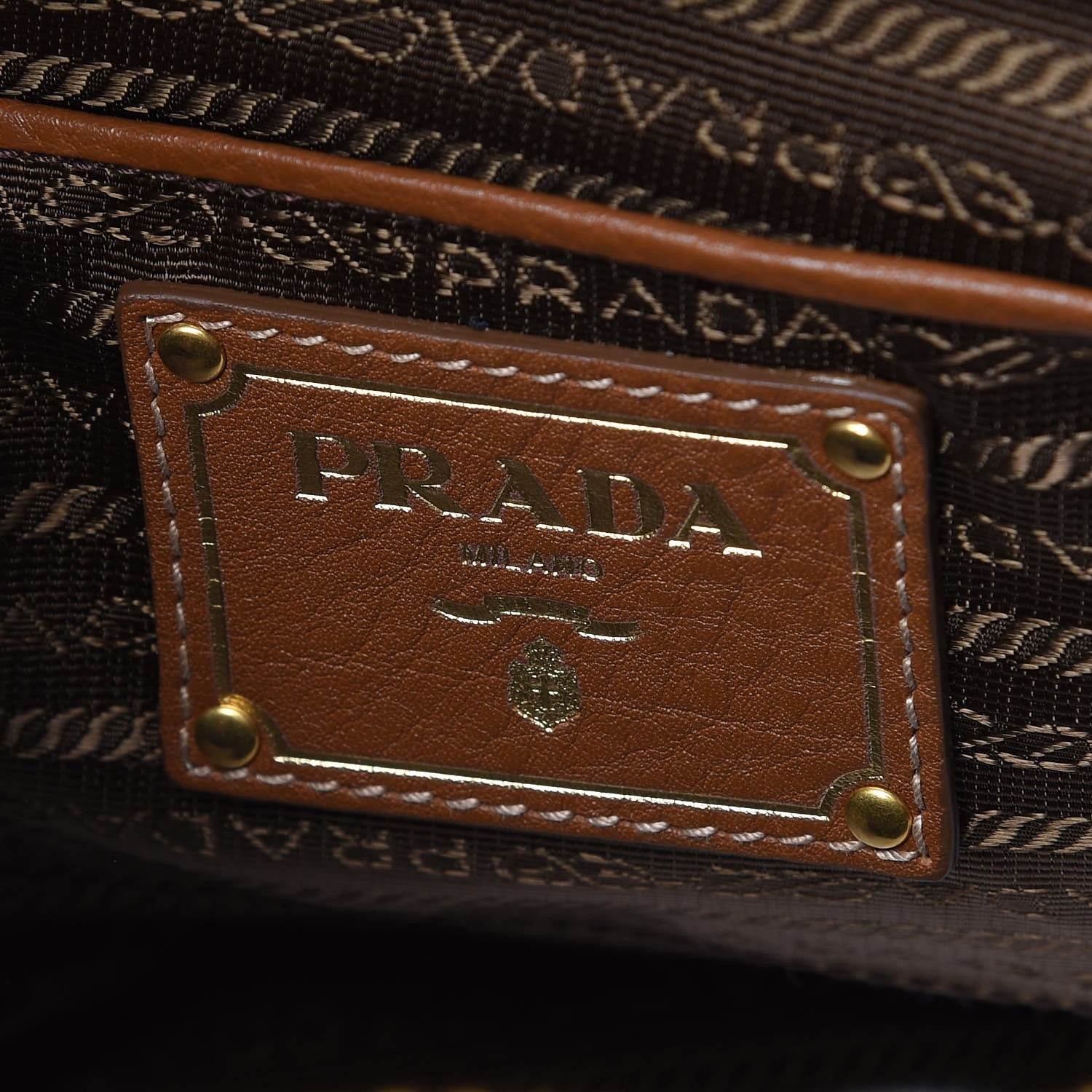 Prada Vitello Daino Large Double Zip Tote Brandy 6 of 12