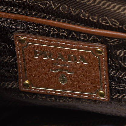 Prada Vitello Daino Large Double Zip Tote Brandy 6 of 12