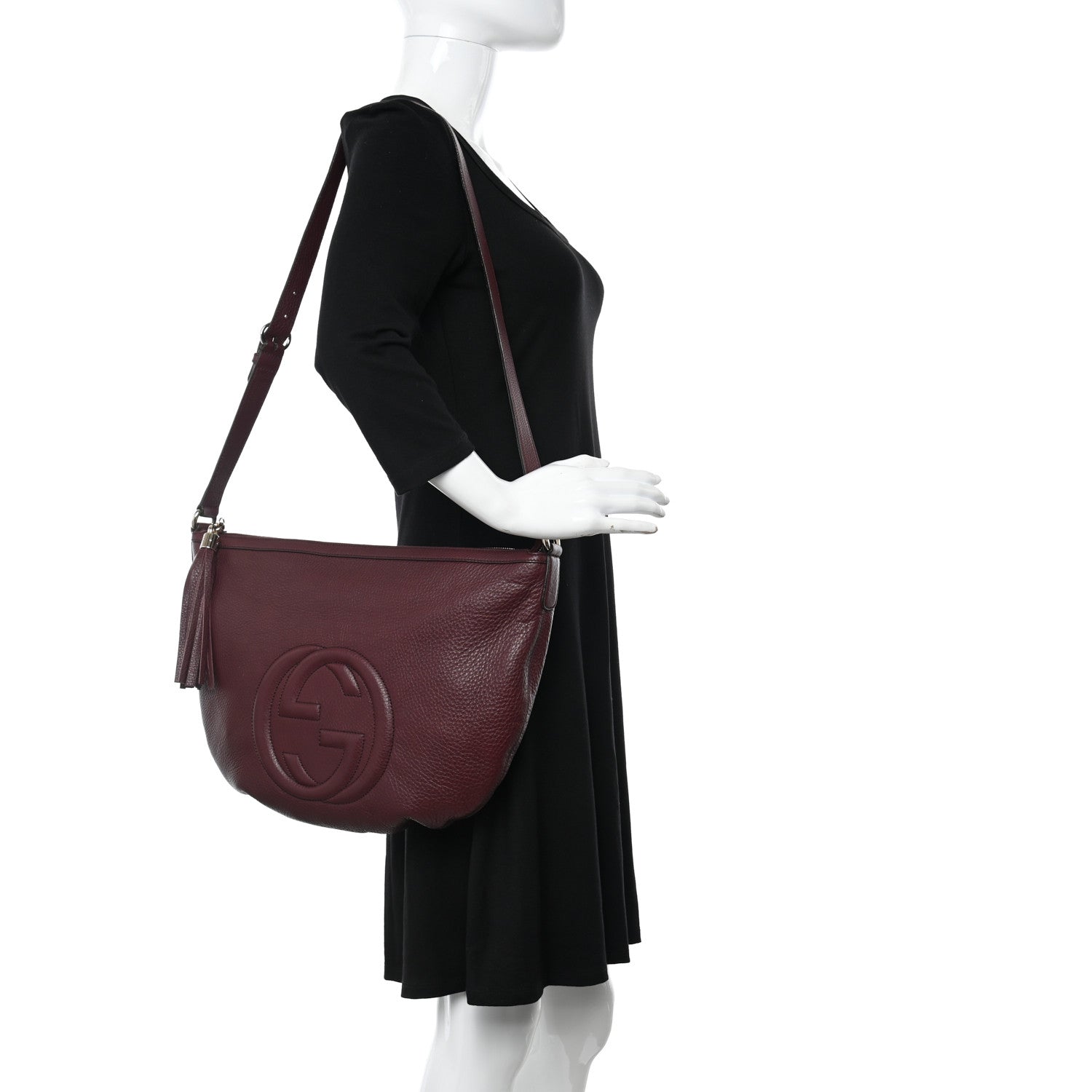 Gucci Pebbled Calfskin Medium Soho Hobo Scarlatto 2 of 11