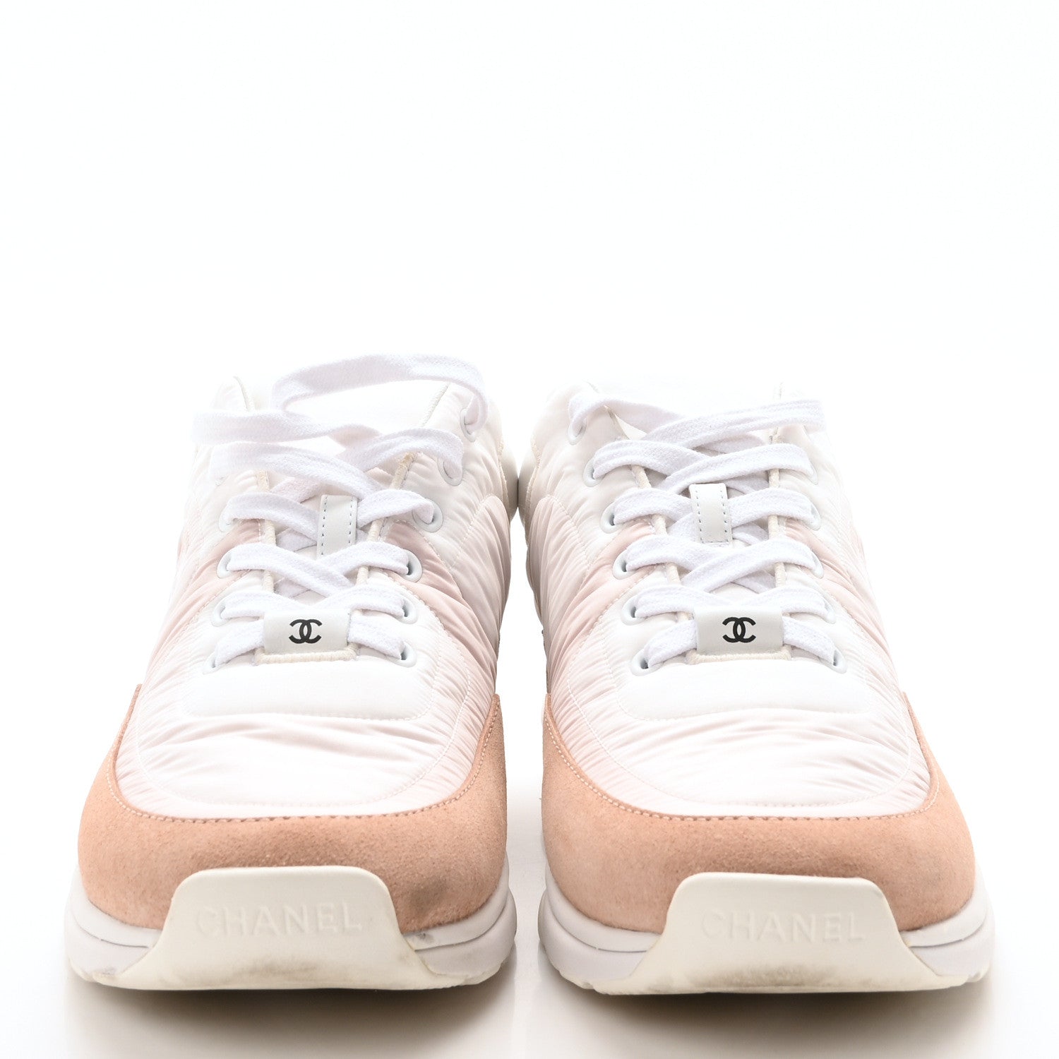 Chanel Nylon Suede Calfskin CC Sneakers 40 Pink 3 of 9