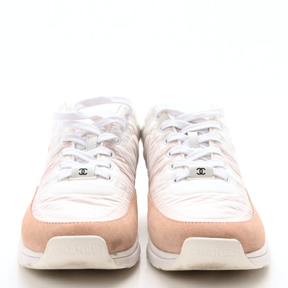 Chanel Nylon Suede Calfskin CC Sneakers 40 Pink 3 of 9