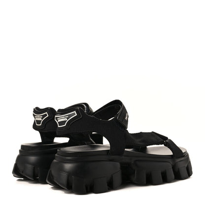 Prada Rubber Nylon Velcro Womens Cloudbust Thunder 50mm Sandals 38.5 Black 4 of 9