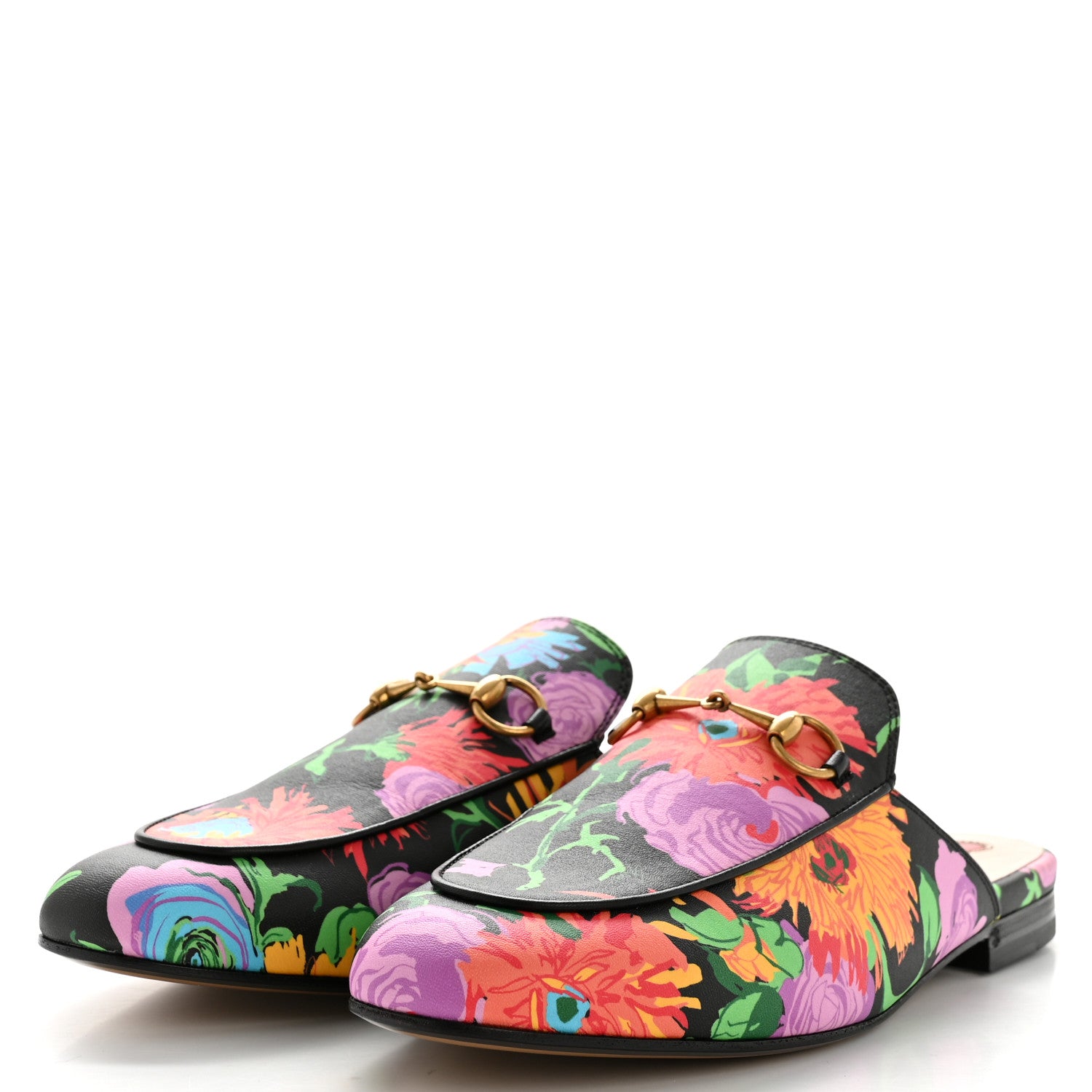 Gucci X KEN SCOTT Canvas Infinity Jenni Women's Princetown Slippers 39 Black Pink 4 of 11