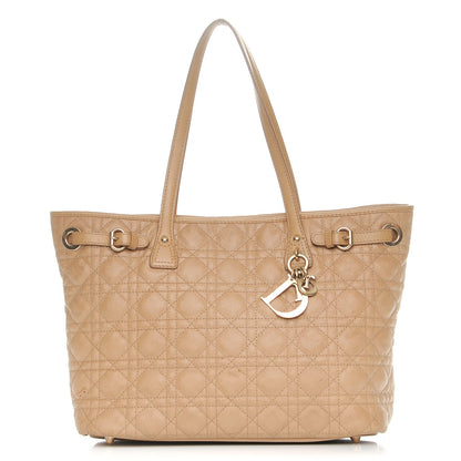 Christian Dior Coated Canvas Cannage Small Panarea Tote Beige 1 of 18