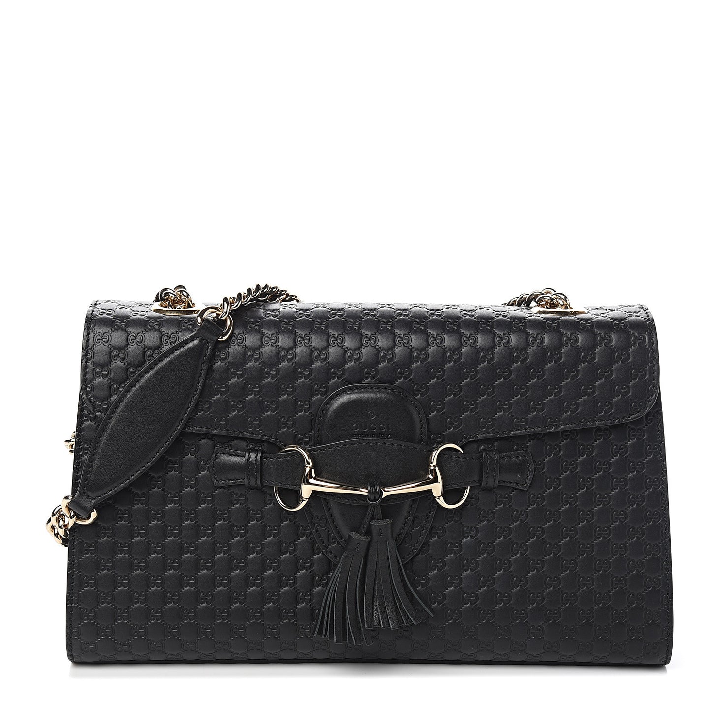 Microguccissima Medium Emily Chain Shoulder Bag Black
