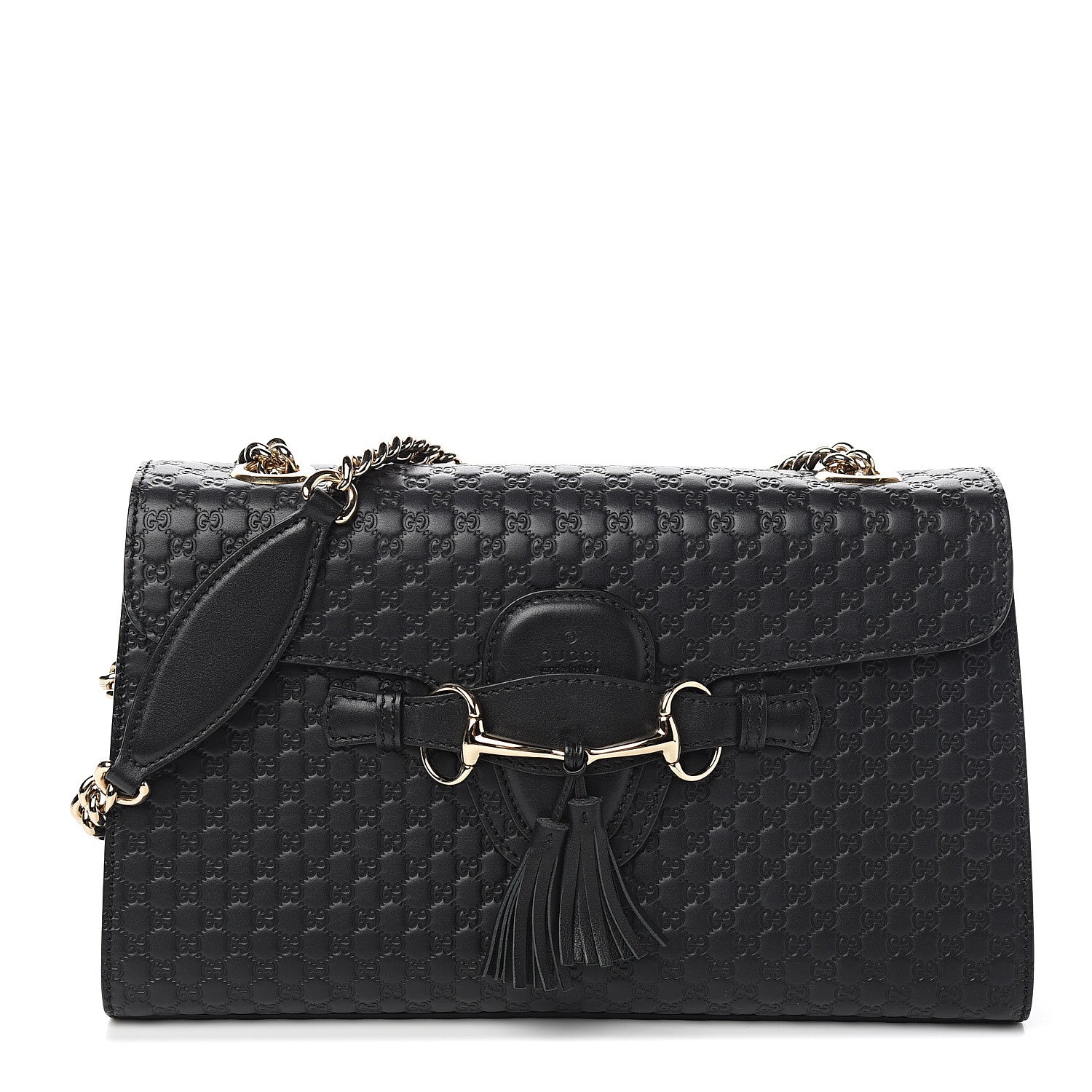 Gucci Microguccissima Medium Emily Chain Shoulder Bag Black 1 of 9