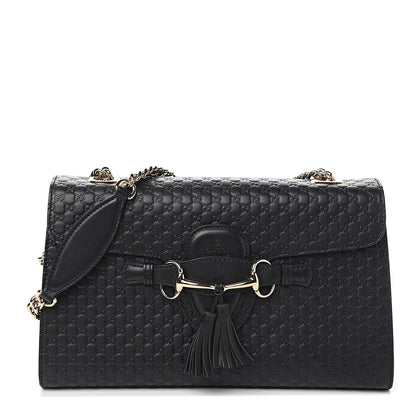 Gucci Microguccissima Medium Emily Chain Shoulder Bag Black 1 of 9