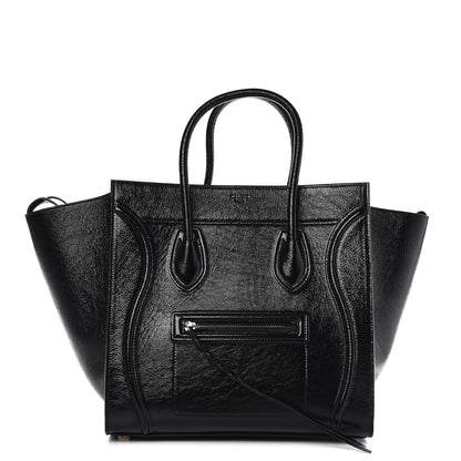 Celine Shiny Goatskin Medium Phantom Luggage Black 1 of 7