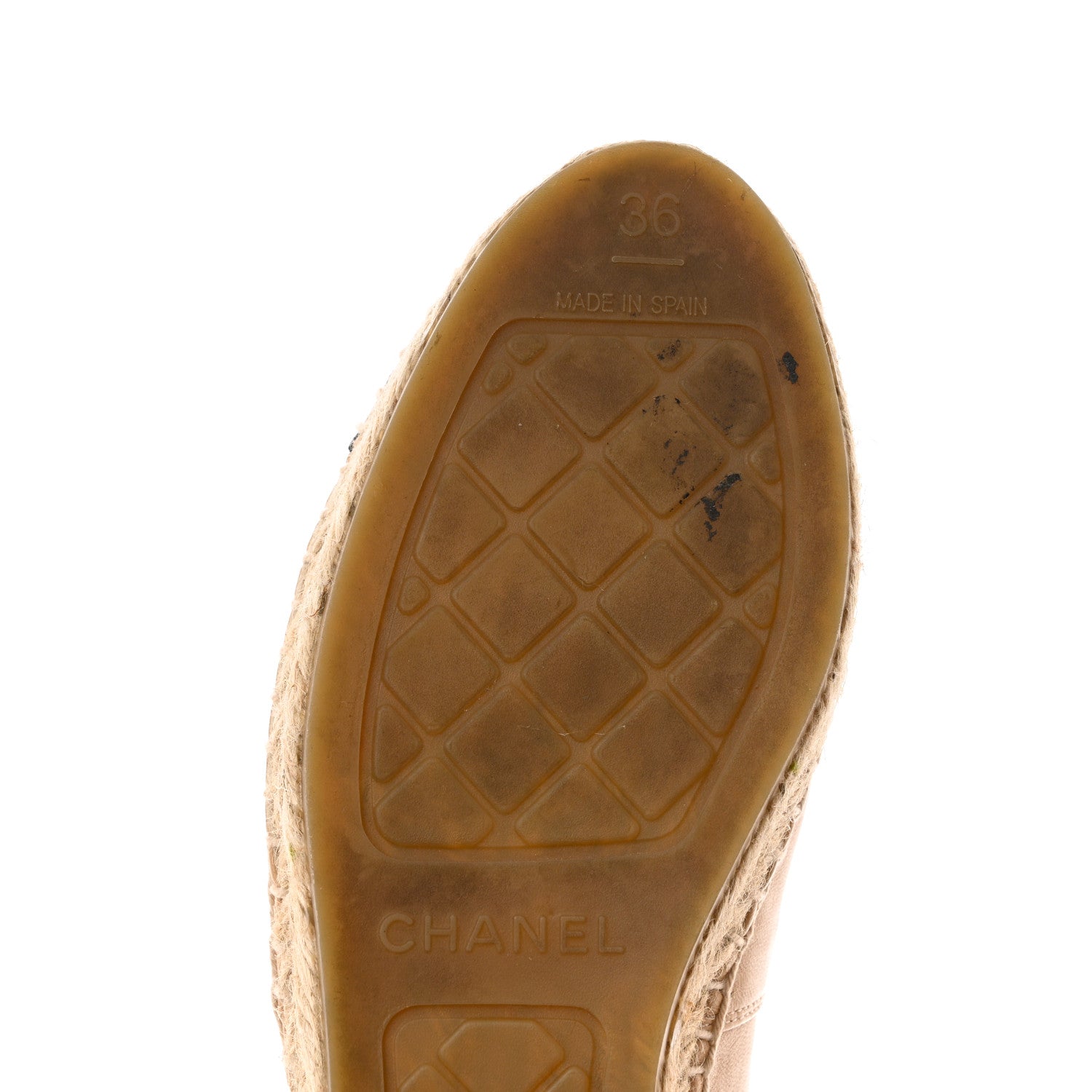 Chanel Lambskin CC Espadrilles 36 Beige Black 8 of 9