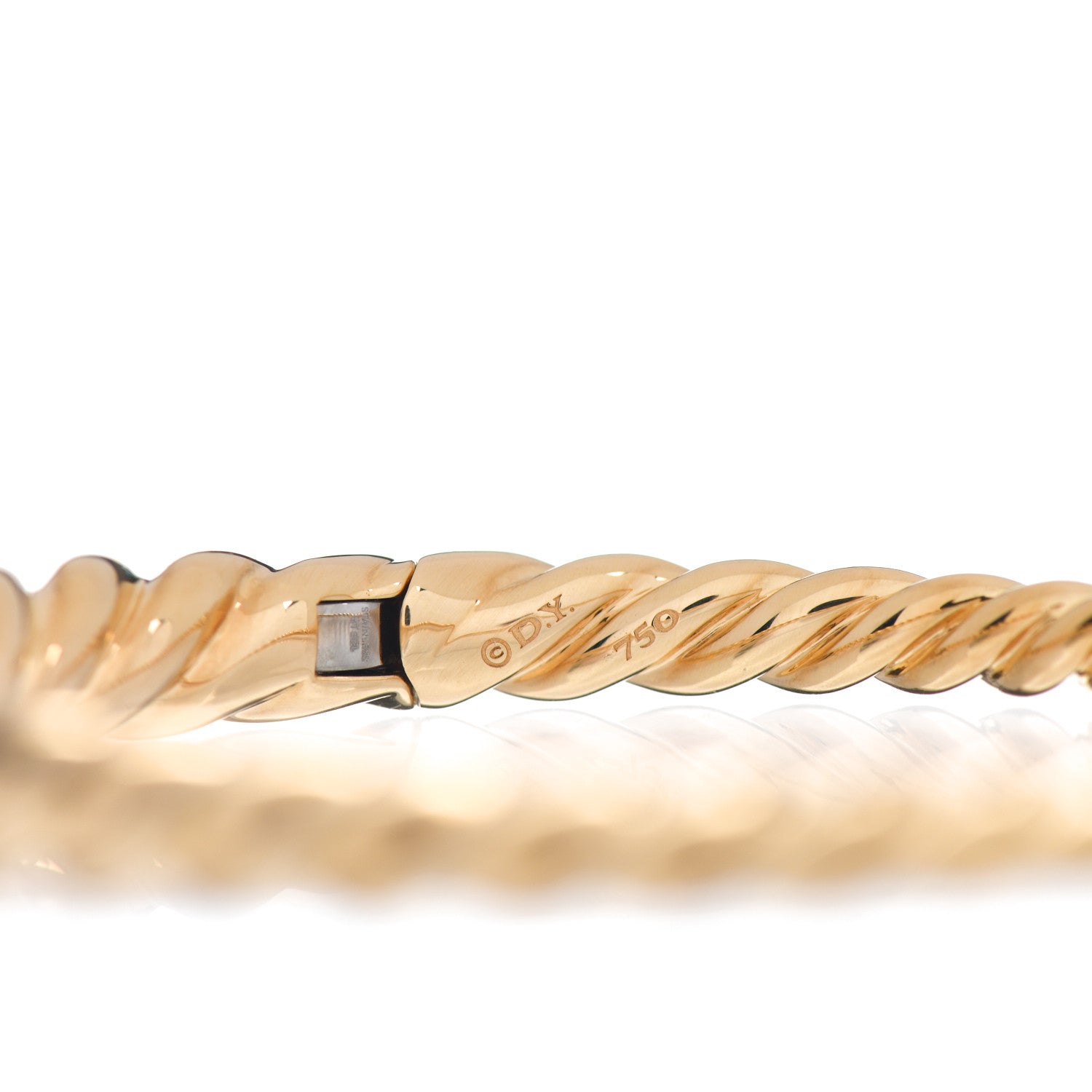 David Yurman 18K Yellow Gold 6mm Pure Form Cable Bracelet 4 of 4