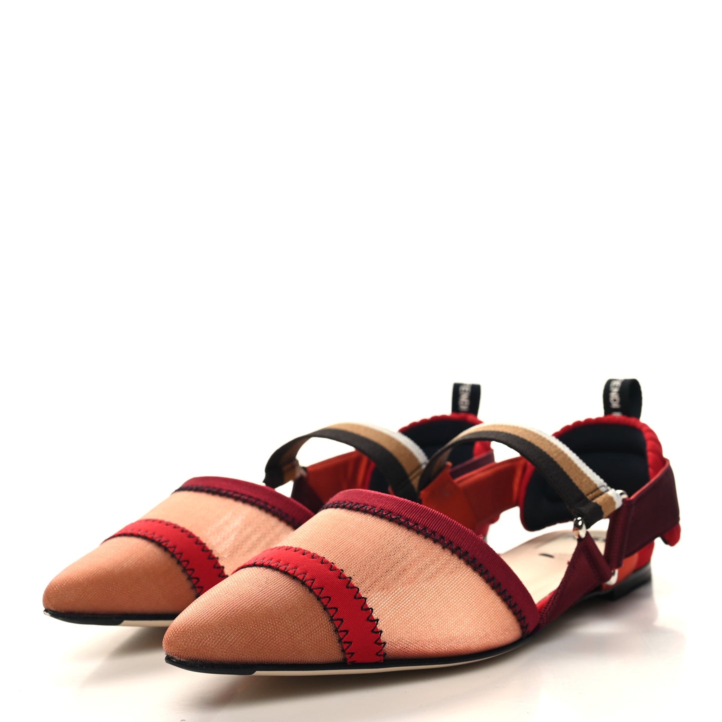 Technical Mesh Colibri Slingback Ballerina Flats 37.5 Fragola Mou Fango Ruggine