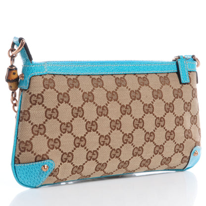 Gucci Monogram Bamboo Pochette Turquoise 3 of 7
